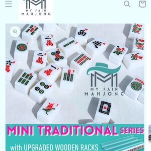My Fair Mahjong Mini Traditional Series Tiles Set with racks and mat
